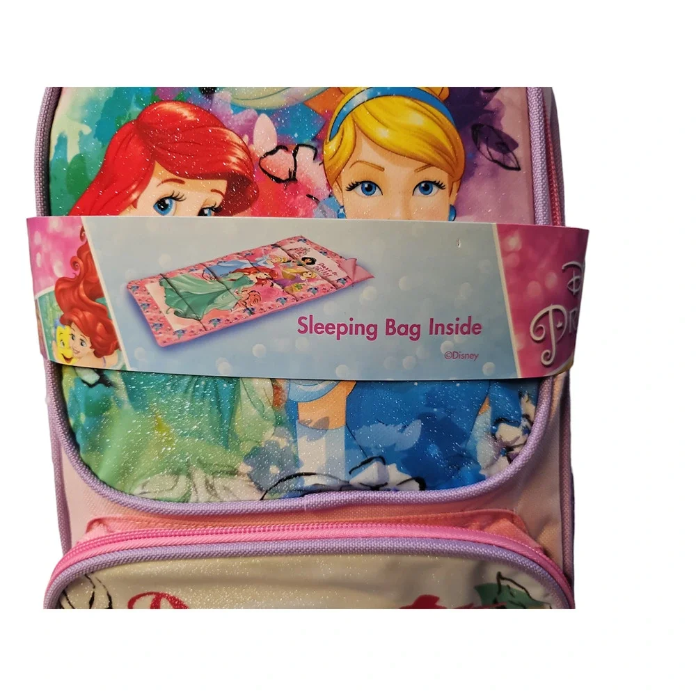 NWT Disney Princess Backpack Sleeping Bag 2 Piece Set Dare to Dream